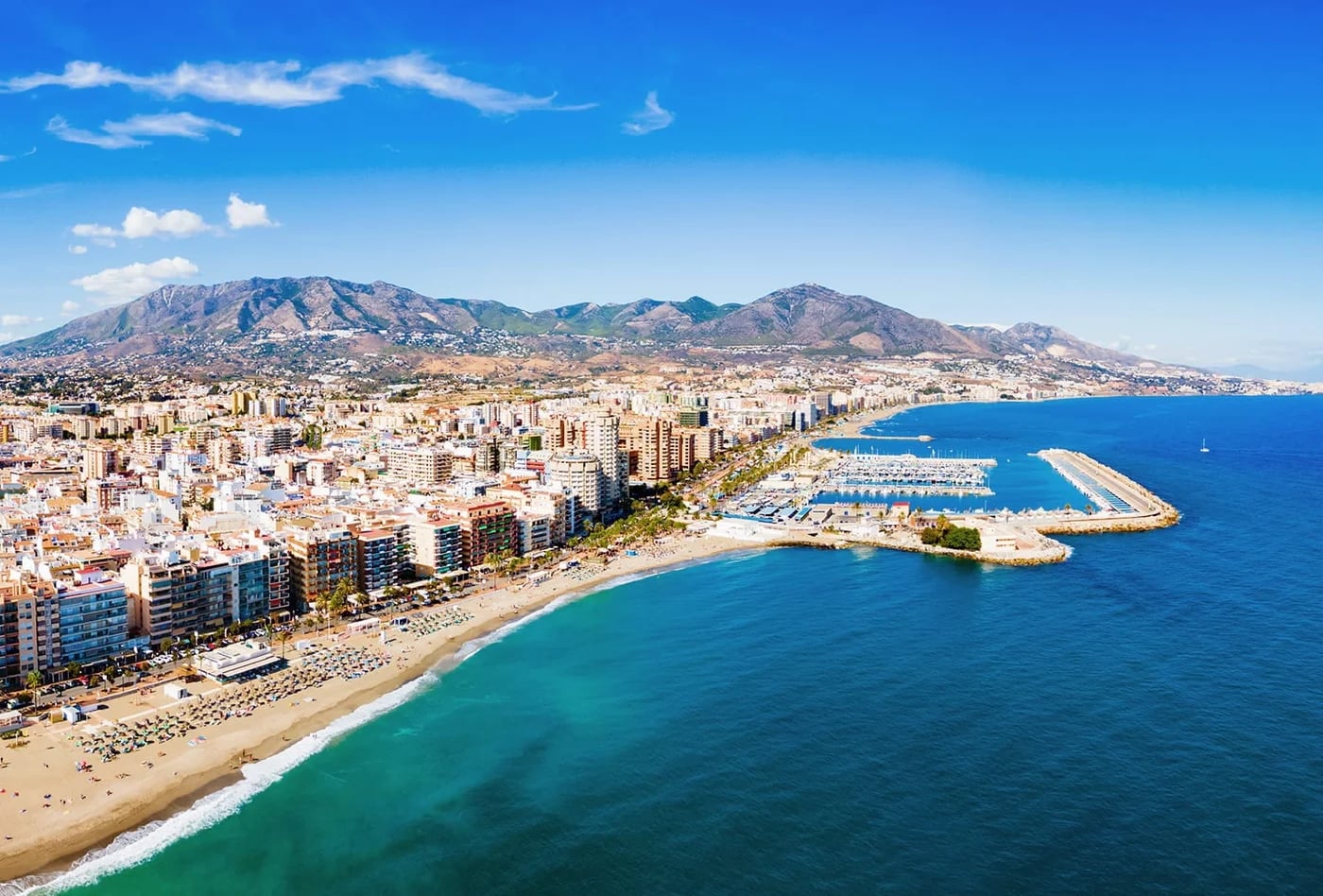 Vista aérea de la playa de Fuengirola